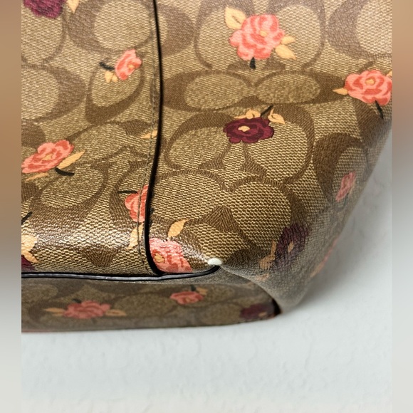 New COACH Floral AVA TOTE Signature Canvas Peony Print, BEAUTIFUL! VHTF - Picture 9 of 13